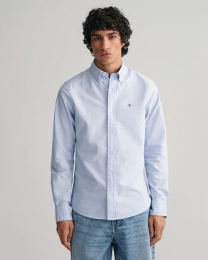 Gant Langarmhemd "Slim Fit Oxford Hemd strukturiert langlebig dicker"