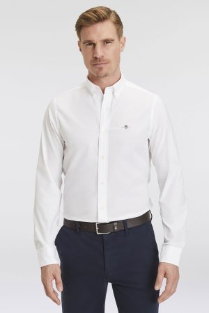 Gant Langarmhemd "Slim Fit Popeline Hemd leichte Baumwolle strapazierfähig pflegeleicht"