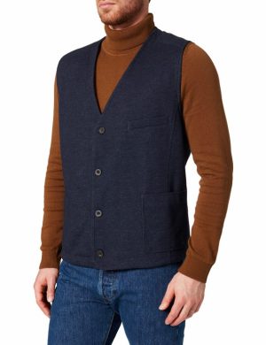 Sakko-Weste mit Knopfreihe und aufgesetzten Taschen