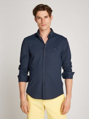 Tommy Hilfiger Businesshemd "PERFORMANCE OXF PIQUE PRT SHIRT"