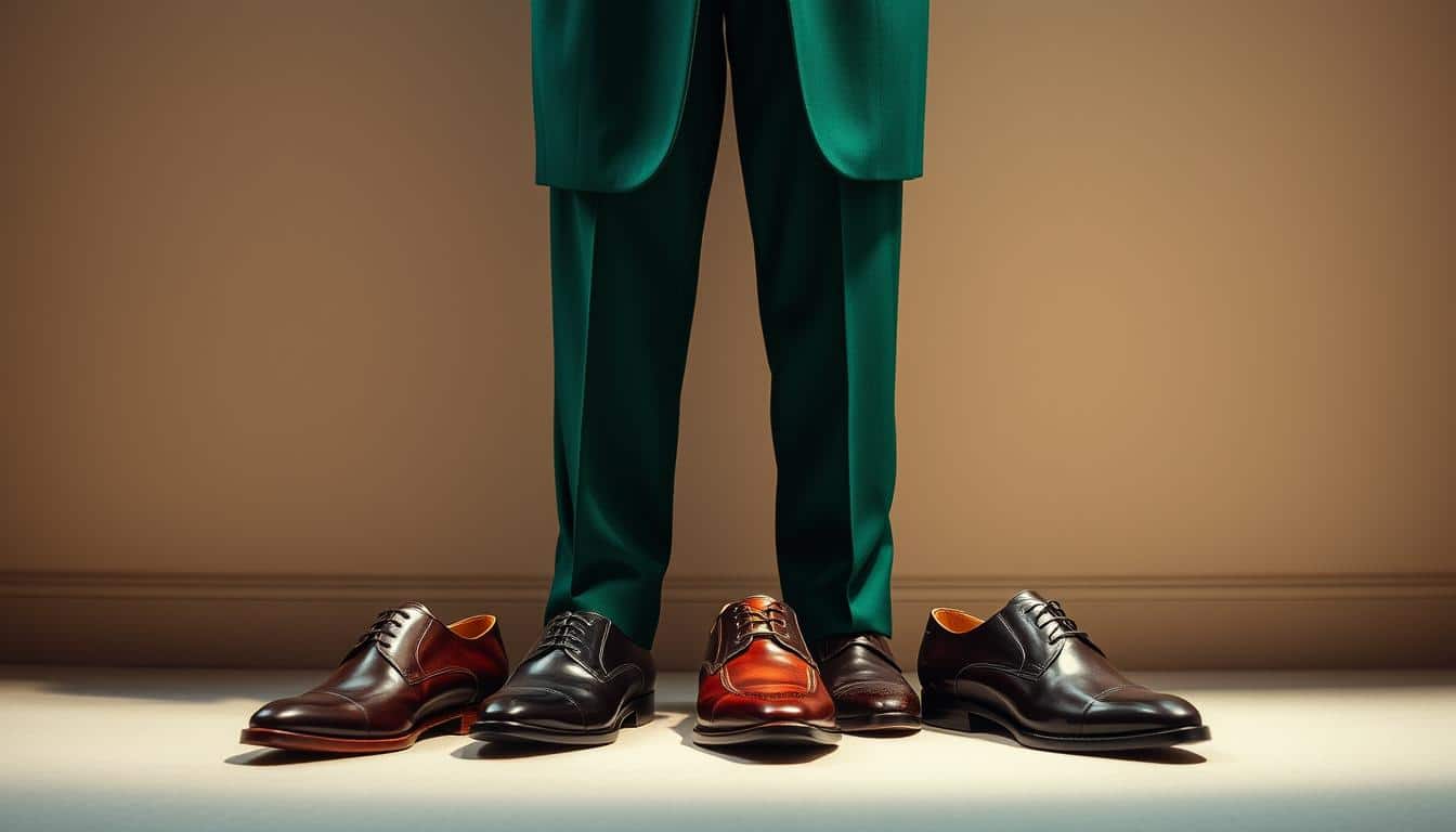 Grüner Anzug, welche Schuhe passen dazu?