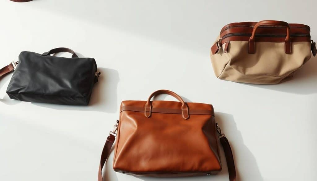 Materialvergleich Ledertaschen Nylon Canvas