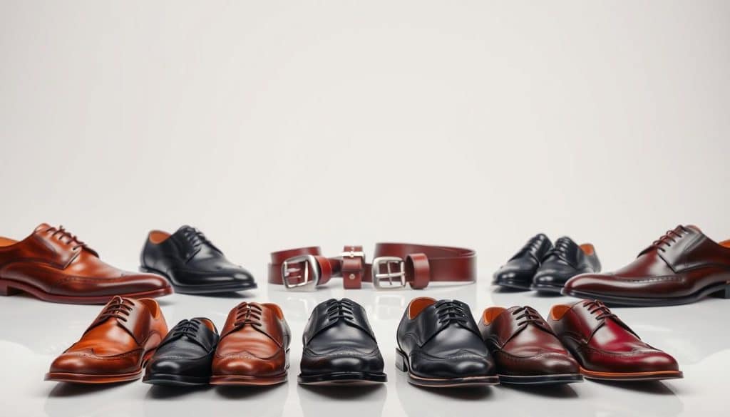 Schuh und Gürtel Kombinationen