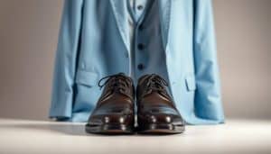 Welche Schuhe trägt man zu einem hellblauen Anzug?