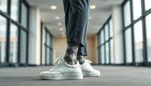 Welche Socken trägt man zu weißen Sneakers und Anzug?