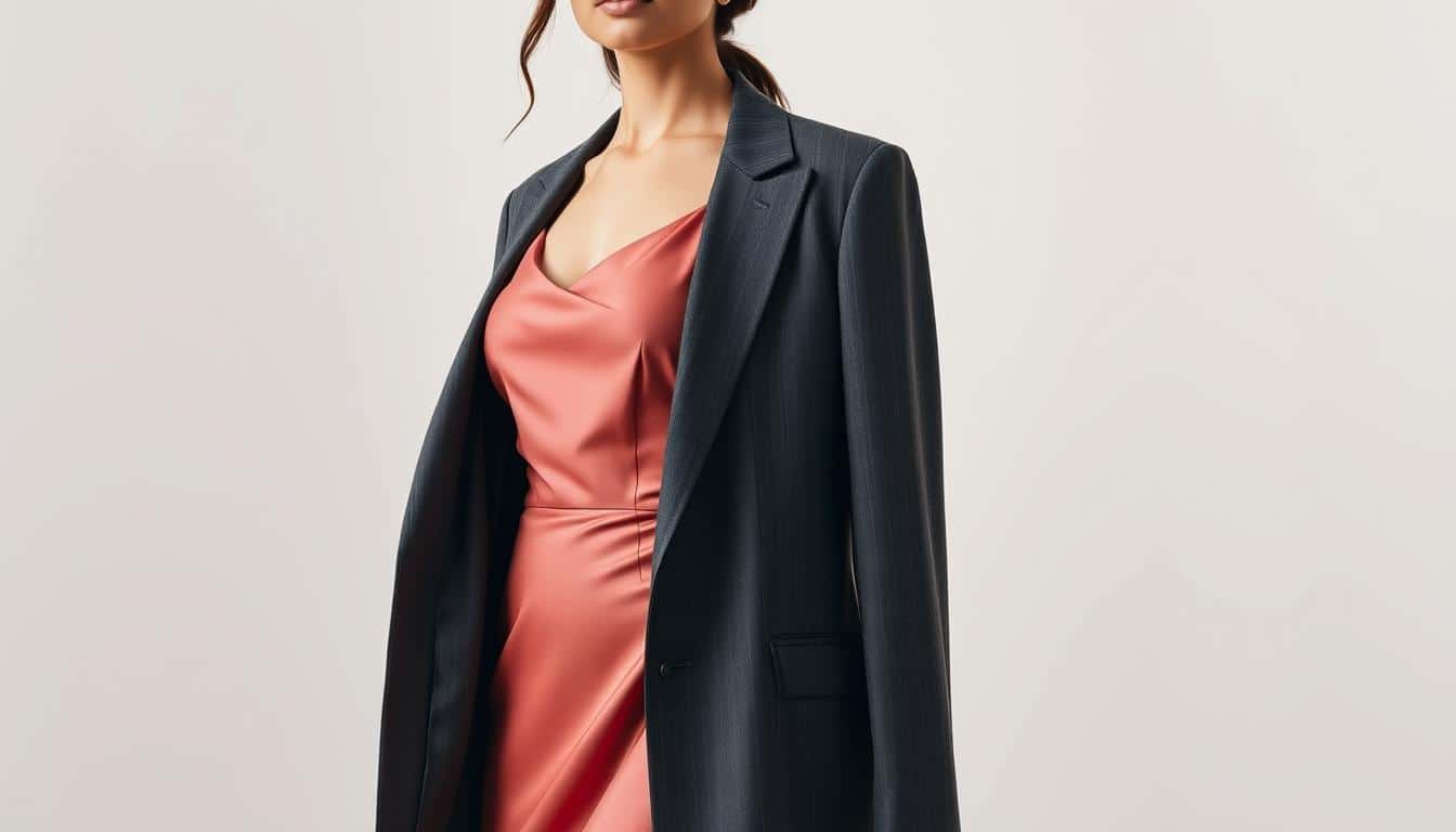 Welcher Anzug passt zu einem rosa Kleid?
