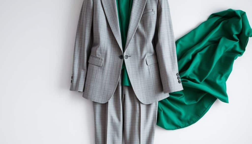 Welcher Anzug zu einem grünen Kleid?