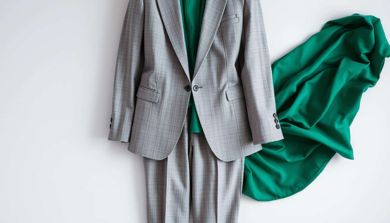 Welcher Anzug zu einem grünen Kleid?